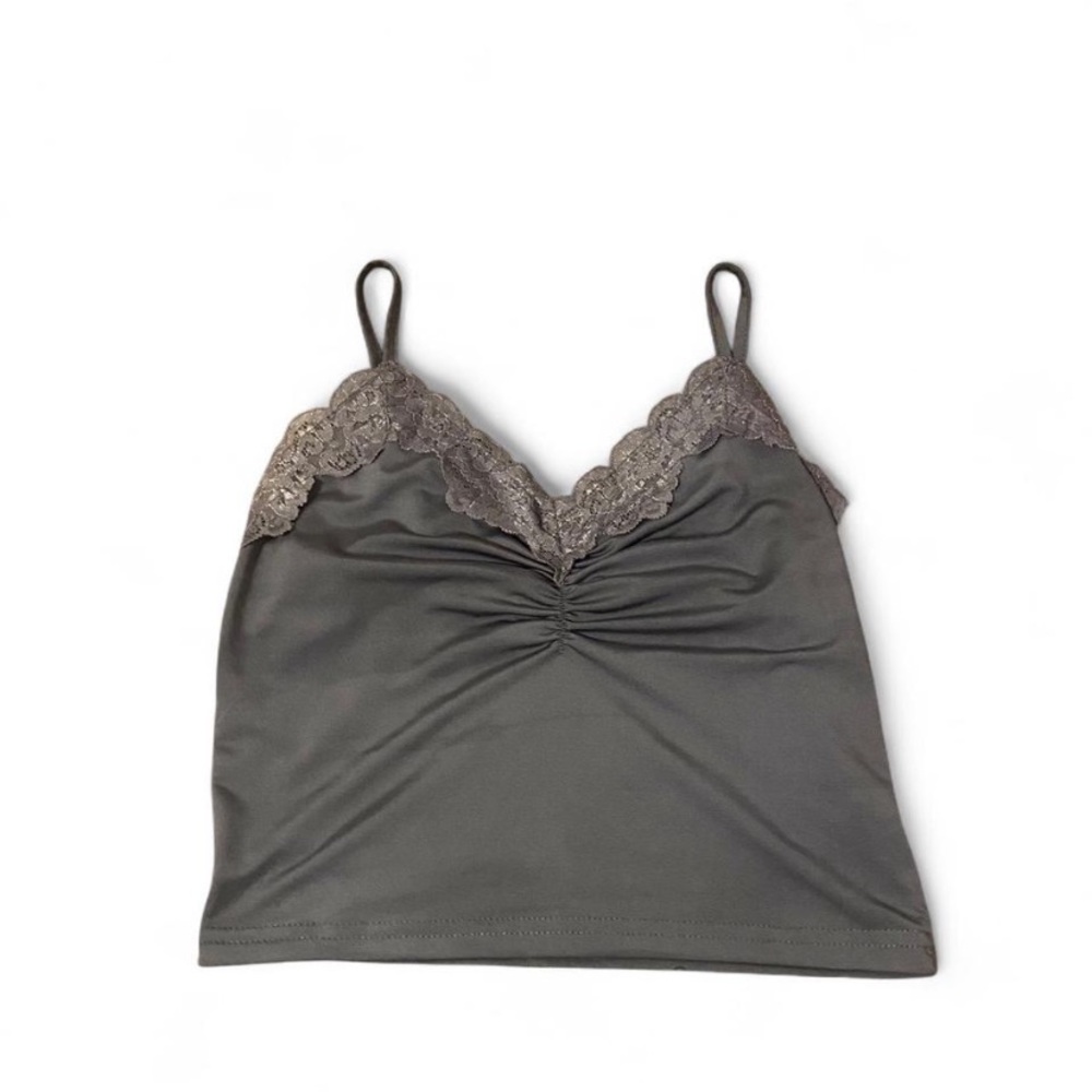 Gray Lace Trim Camisole